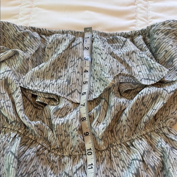 She + Sky Gray Boho Ruffled Collar Halter Jumpsuit Sz L Wide Leg Beachy Casual - Picture 7 of 10